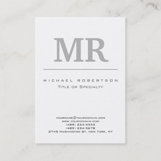 Einzigartige Chubby Modern Gray White Business Car Visitenkarte (Vorderseite)