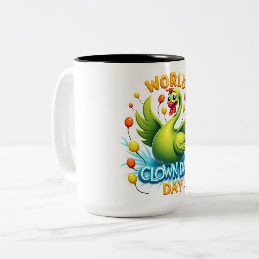 Einzigartige Clownschwan-Tasse - Ein lustiges Gesc Zweifarbige Tasse (Vorderseite Links)