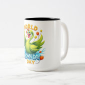 Einzigartige Clownschwan-Tasse - Ein lustiges Gesc Zweifarbige Tasse (VorderseiteRechts)