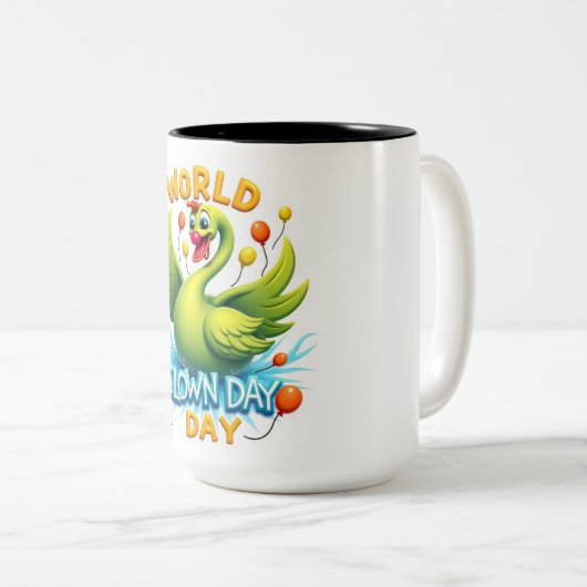 Einzigartige Clownschwan-Tasse - Ein lustiges Gesc Zweifarbige Tasse (VorderseiteRechts)