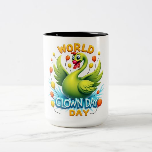 Einzigartige Clownschwan-Tasse - Ein lustiges Gesc Zweifarbige Tasse (Mittel)