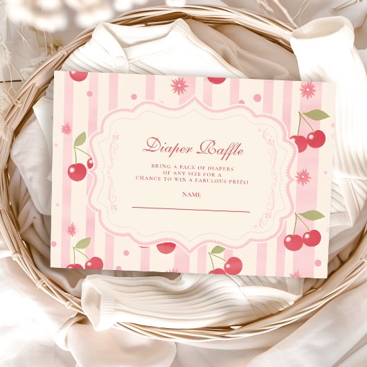 Einzigartige Coquette Cherry auf Top Baby Diapper  Begleitkarte