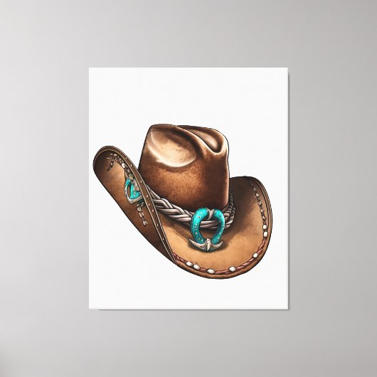 Einzigartige Cowboy-Hat-Leinwand Art für Western-D Leinwanddruck (Vorderseite)