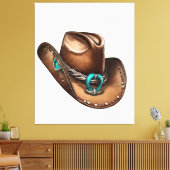 Einzigartige Cowboy-Hat-Leinwand Art für Western-D Leinwanddruck (Insitu (Wohnzimmer))