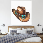 Einzigartige Cowboy-Hat-Leinwand Art für Western-D Leinwanddruck (Insitu (Schlafzimmer))