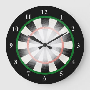 Einzigartige Dart-Tafel 'Zeit für Darts' Große Wanduhr