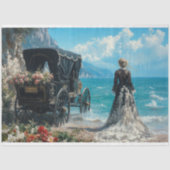 Einzigartige Dekoupage der eleganten Gedenkfeier Seidenpapier (Vorderseite)