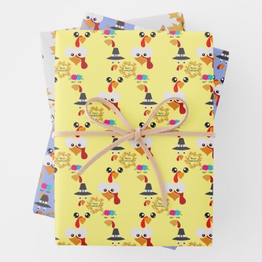 Einzigartige Design-Erntedank-Dekorationen Geschenkpapier Set (Beispiel)