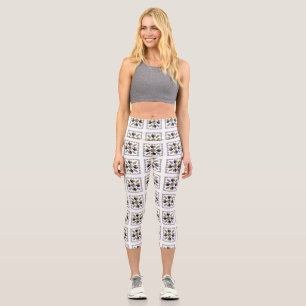 Einzigartige Diamantenkunst, gelbes Blau im Herzen Capri Leggings