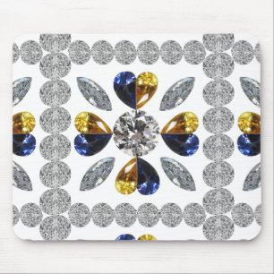 Einzigartige Diamantenkunst, gelbes Blau im Herzen Mousepad