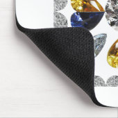 Einzigartige Diamantenkunst, gelbes Blau im Herzen Mousepad (Ecke)
