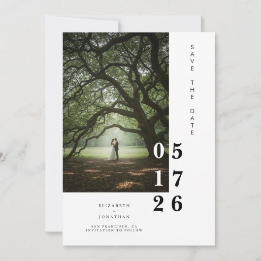 Einzigartige Digital Boho Chic Wedding Save The Date (Vorderseite)