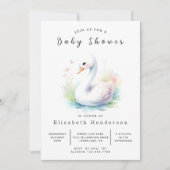 Einzigartige Digital Swan Baby Dusche Einladung (Vorderseite)