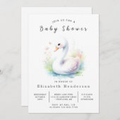 Einzigartige Digital Swan Baby Dusche Einladung (Vorne/Hinten)