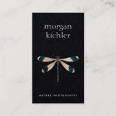 Einzigartige Dragonfly Natur Beruflich Schwarz Visitenkarte (Vorderseite)