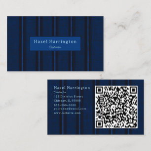 Einzigartige Dunkelblau QR Code Business Card Klas Visitenkarte