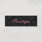 Einzigartige dunkelgraue Spitzen-Pink-Boutique Mini Visitenkarte (Vorderseite)