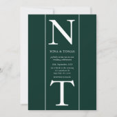 Einzigartige dunkelgrüne und weiße Paarung, erste Einladung (Vorderseite)