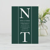 Einzigartige dunkelgrüne und weiße Paarung, erste Einladung (Stehend Vorderseite)