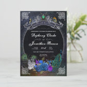 Einzigartige dunkle Fantasie Steampunk Peculiar Co Einladung (Stehend Vorderseite)