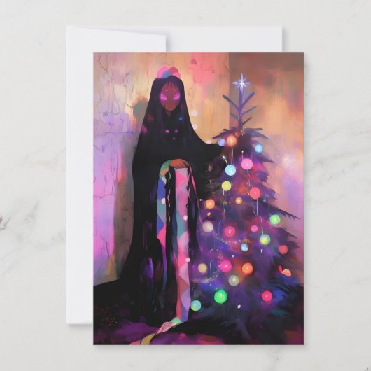 Einzigartige dunkle Weihnachtskarten Feiertagskarte (Vorderseite)