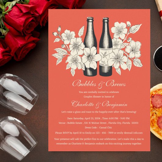 Einzigartige Dusche für Bubbles und Brause Einladung