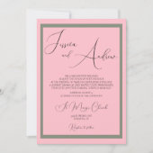 Einzigartige Dusty Pink & Sage Hochzeit Einladung (Vorderseite)