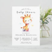Einzigartige Editable Giraffe Kinderdusche Einladung (Stehend Vorderseite)
