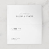 Einzigartige einfache Schwarz-Weiß-Mahlzeiten Platzkarte (Außenseite Aufgefaltet)