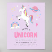 Einzigartige Einhorn-Geburtstags-Adoptionsstation  Poster (Vorne)