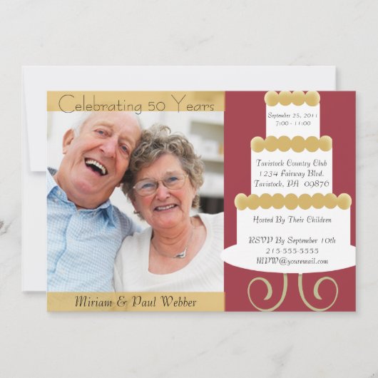 Einzigartige Einladung zum 50-jährigen Jubiläum mi (Vorderseite)