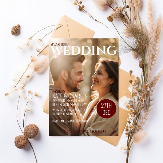 Einzigartige Einladung zum Hochzeitsfeiern im Stil