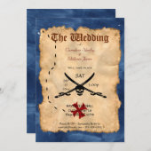 Einzigartige Einladung zum Hochzeitsschwert von Pi (Vorne/Hinten)