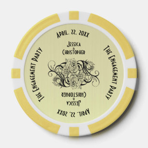 Einzigartige Einladung zur Gelben Engagement Pokerchips