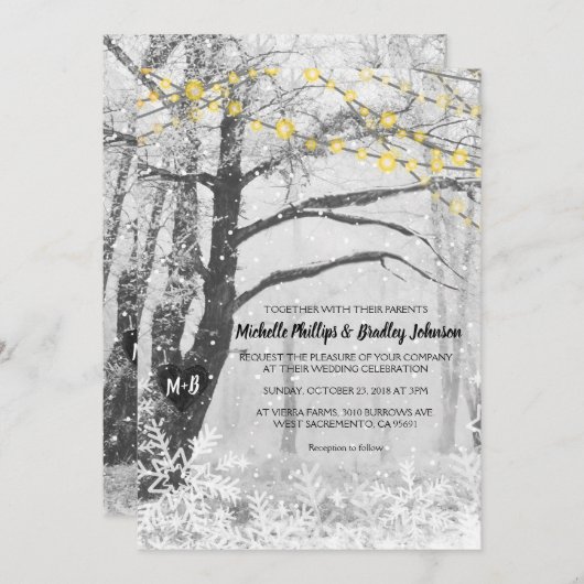 Einzigartige Einladung zur Hochzeit im rustikalen (Vorne/Hinten)