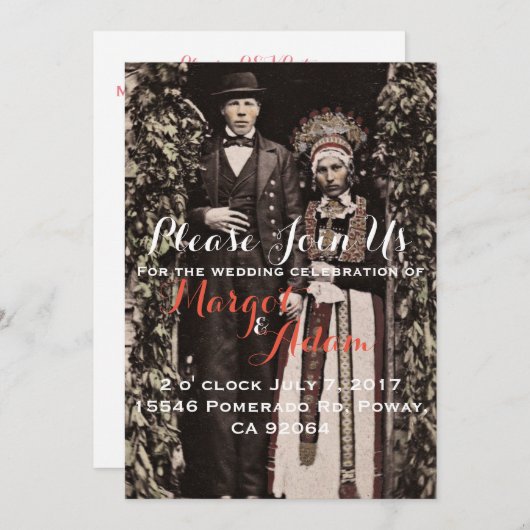 Einzigartige Einladung zur Hochzeit, sonderbar, Vi (Vorne/Hinten)