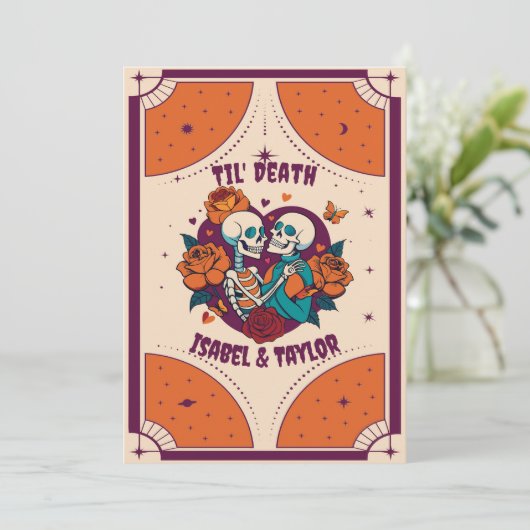 Einzigartige Einladung zur Hochzeitsfeier mit Funk (Stehend Vorderseite)