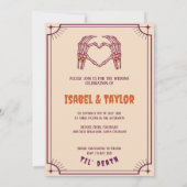 Einzigartige Einladung zur Hochzeitsfeier mit Funk (Rückseite)