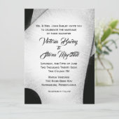 Einzigartige Einladung zur Schwarz-Weiß-Hochzeit (Stehend Vorderseite)