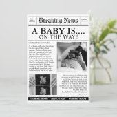 Einzigartige Einladung zur Zeitung Babydusche (Stehend Vorderseite)