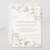 Einzigartige Einladungen für Hochzeiten mit Pfirsi (Vorderseite)