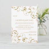 Einzigartige Einladungen für Hochzeiten mit Pfirsi (Stehend Vorderseite)