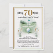Einzigartige Einladungen zum 70. Geburtstag - Golf (Vorderseite)
