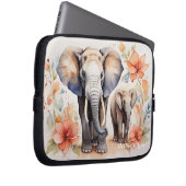 Einzigartige Elefantenmutter und kinderflorale Was Laptopschutzhülle (Vorne Rechts)