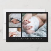 Einzigartige elegante Fotocollage zur Geburt eines Ankündigung (Rückseite)