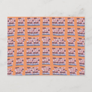 Einzigartige elegante herzmusterförmige Kunstwerke Postkarte