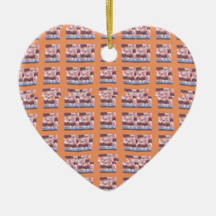 Einzigartige elegante herzmusterte Kunstwerke für Keramik Ornament