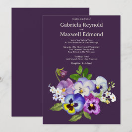 Einzigartige elegante Hochzeit mit Aquarellfarben Einladung