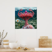 Einzigartige elegante, knisternde Frau in rosa Kle Poster (Küche)