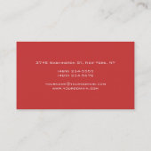 Einzigartige elegante Red Monogram Manager Busines Visitenkarte (Rückseite)